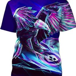 Men's Neon Bald Eagle Short Sleeves T Shirt 3D Graphic Printing Shirt for Patriot Husband Dad Daddy Papa Men Adults Meaningful Gift For Family Gift For Boyfriend Valentine Gift