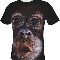 Mens Short Sleeve Funny T-Shirt,Ape Monkey Crew Neck Tee,3D Print Soft and Comfortable Casual Shirts Meaningful Gift For Family Gift For Boyfriend Valentine Gift