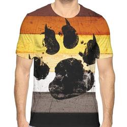 Flying XIE Men's Gay Flag Bear Paw Classic 3D Creative Print T-Shirt Short Sleeve Tees Meaningful Gift For Family Gift For Boyfriend Valentine Gift