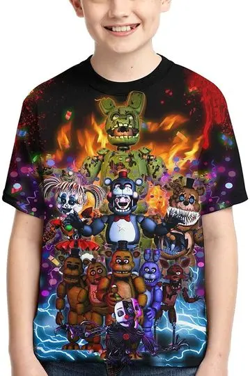 3D Tshirt, Crew Neck Short Sleeve Tee Polyester Shirts for Boys Girls Youth Meaningful Gift For Family Gift For Boyfriend Valentine Gift