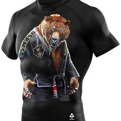 CHOO Men's Short Sleeve Compression MMA BJJ Wrestling Cross Training Rash Guard Meaningful Gift For Family Gift For Boyfriend Valentine Gift