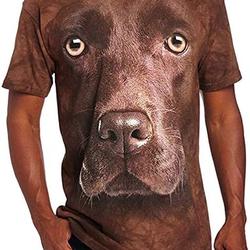 YOMXL Men's Chocolate Lab Face T-Shirt 3D Print Dog Graphic Tees Casual Funny Novelty Short Sleeve Tops Meaningful Gift For Family Gift For Boyfriend Valentine Gift