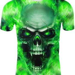 Men's 3D Printed Skull T-Shirt, Rock, Hip-Hop, Gothic���Halloween T-Shirt Meaningful Gift For Family Gift For Boyfriend Valentine Gift