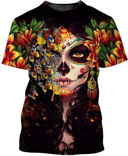 Men's 3D Graphic Printing Skeleton Shirt Bare Bone Skull Pile T Shirt Meaningful Gift For Family Gift For Boyfriend Valentine Gift