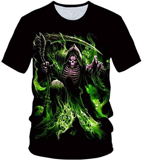 Mens T-Shirt Skull 3D Printing Tops Tees Shirt Short Sleeve Meaningful Gift For Family Gift For Boyfriend Valentine Gift