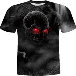 Shirt Skull 3D Printed Short Sleeve T-Shirt Novelty Graphic Cool Funny T Shirts Comfy Tee T-Shirt Tshirt Meaningful Gift For Family Gift For Boyfriend Valentine Gift