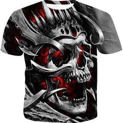 The King Skull 3D Printed Short Sleeve Fashion T Shirt,XXX-Large Meaningful Gift For Family Gift For Boyfriend Valentine Gift