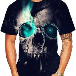 Mens 3D Skull Graphic Design T Shirt-Funny T Shirts for Men Meaningful Gift For Family Gift For Boyfriend Valentine Gift