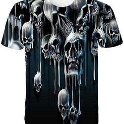 Summer Fashion Boys Men 3D Graphic Skull Animals Printed Short Tee Tops by ZYooh Meaningful Gift For Family Gift For Boyfriend Valentine Gift