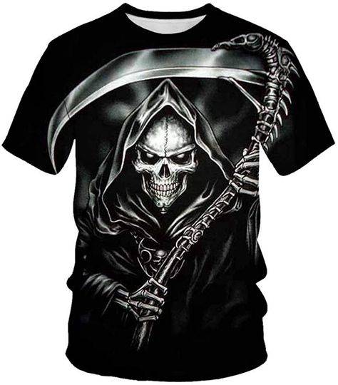 TiwBski Unisex 3D Printing Graphic Skull Tees Shirt Short T Shirt Summer Tops Meaningful Gift For Family Gift For Boyfriend Valentine Gift