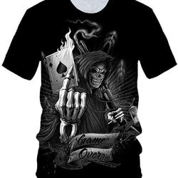 Hisayhe Mens Fiend Skull Vintage Tee 3D Creative Digital Printed Pattern Tshirt Meaningful Gift For Family Gift For Boyfriend Valentine Gift