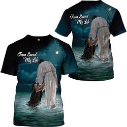 Jesus Saved My Life All Over Printed 3D T Shirt Meaningful Gift For Family Gift For Boyfriend Valentine Gift