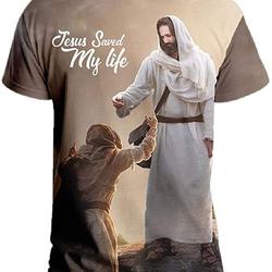 Jesus Saved My Life All Over Printed 3D T Shirt Meaningful Gift For Family Gift For Boyfriend Valentine Gift