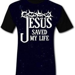 3D Jesus Saved My Life Sports Men's Round Neck Short Sleeve T-Shirt Meaningful Gift For Family Gift For Boyfriend Valentine Gift