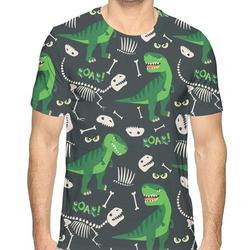 Boys Rex and Dino Bones Roar Basic 3D Creative Print T-Shirt Short Sleeve Tees Meaningful Gift For Family Gift For Boyfriend Valentine Gift