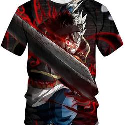 Japanese Anime Black Clover Asta 3D Print Short Sleeve Tee T-Shirt Meaningful Gift For Family Gift For Boyfriend Valentine Gift