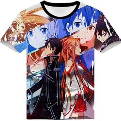 Anime Sword Art Online Kirito SAO 3D Printed T-Shirt Adult Cosplay Funny Short Sleeve Tee Tops Meaningful Gift For Family Gift For Boyfriend Valentine Gift