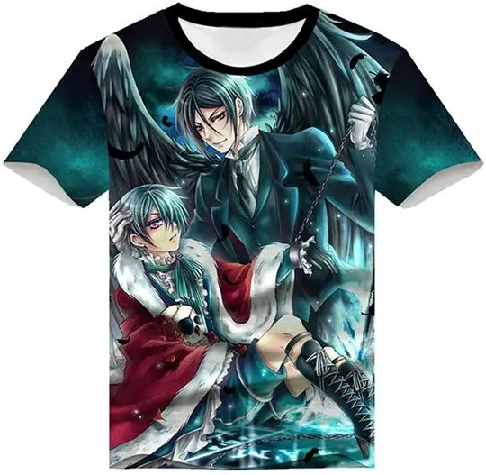 Anime Black Butler 3D Printed T-Shirt Adult Cosplay Funny Short Sleeve Tee Tops Meaningful Gift For Family Gift For Boyfriend Valentine Gift