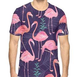 Men's Flamingo Athletic 3D Creative Print T-Shirt Short Sleeve Tees Meaningful Gift For Family Gift For Boyfriend Valentine Gift