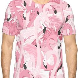 Boys Pink Flamingos Popular 3D Creative Print T-Shirt Short Sleeve Tees Meaningful Gift For Family Gift For Boyfriend Valentine Gift