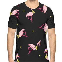 Boys Flamingo in Hat and Scarf Basic 3D Creative Print T-Shirt Short Sleeve Tees Meaningful Gift For Family Gift For Boyfriend Valentine Gift