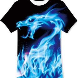 RAISEVERN Boys Girls 3D Graphic Printed T-Shirts Unisex Short Sleeve Summer tees for 6-14 Years Meaningful Gift For Family Gift For Boyfriend Valentine Gift