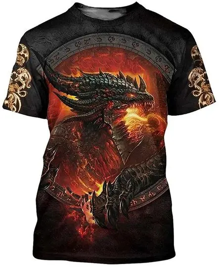 3D Tattoo and Dungeon Dragon Tshirt Unique Gifts On Halloween, Anniversaries Meaningful Gift For Family Gift For Boyfriend Valentine Gift