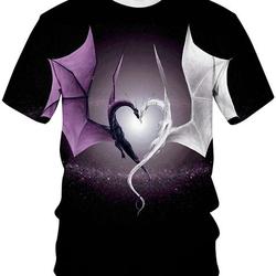 Minei Unisex Dragon Pattern 3D Printed Tops Tees Casual Short Sleeve T Shirts for Men Women Meaningful Gift For Family Gift For Boyfriend Valentine Gift
