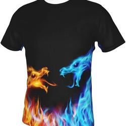Mens Dragon Short Sleeve Shirt, Inspired 3D Digital Printing Graphic Tees for Summer,Athletic Meaningful Gift For Family Gift For Boyfriend Valentine Gift