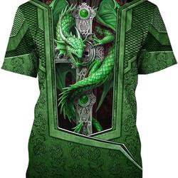 3D Tattoo and Dungeon Dragon Blue Tshirt for Men/Women Full Size S-5XL Meaningful Gift For Family Gift For Boyfriend Valentine Gift