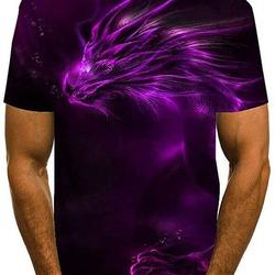 Holatee Men's Round Neck 3D Print Short Sleeve Shirts Creative Dragon Graphic Tee Top Summer Casual Blouse Meaningful Gift For Family Gift For Boyfriend Valentine Gift