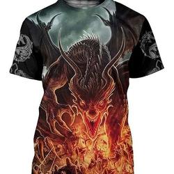 3D Printed Armor Tattoo and Dungeon Dragon Skull 3D All Over Design T-Shirt Meaningful Gift For Family Gift For Boyfriend Valentine Gift