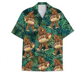 Bigfoot hot Dog Tropical Hawaiian Shirt Gift For Your Girlfriend Boyfriend Gift For Love Gift For Friend Best Valentine Present Holiday Gift