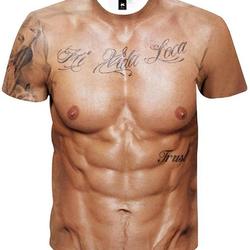 Eagle Men's Funny 3D Muscle Tattoo Print Short Sleeve T-Shirts Muscle Six Pack Abs T-Shirt Meaningful Gift For Family Gift For Boyfriend Valentine Gift