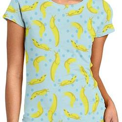 Women Banana Slug Funny 3D Creative Print T-Shirt Short Sleeve Tees Meaningful Gift For Family Gift For Boyfriend Valentine Gift