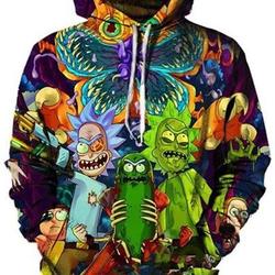 Adult Novelty 3D Printed Rick & Morty Cartoon Casual Sweatshirts Hoodies