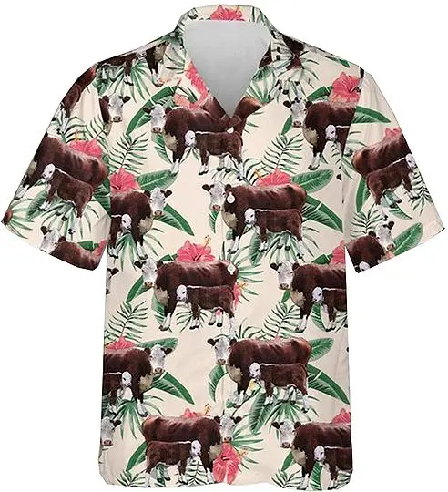 Cows Button Down Mens Hawaiian Shirts Gift For Your Girlfriend Boyfriend Gift For Love Gift For Friend Best Valentine Present Holiday Gift