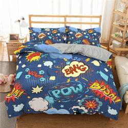 3Piece Tags Bedding Set Full, Kids Funny Decals Cartoon Duvet CoverGift For Your Girlfriend Boyfriend Gift For Love Gift For Friend Best Valentine Present Holiday Gift