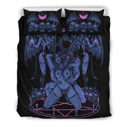 Skull Baphomet Erotic Revel In Freedom And Realize It Throne Bedding Set Gift For Your Girlfriend Boyfriend Gift For Love Gift For Friend Best Valentine Present Holiday Gift