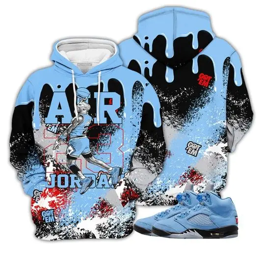 Sauce Jordan Goat Number 23 Shirt Match Retro University Blue 5s Tee