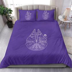 Millennium Falcon in Purple Star Wars Bedding Duvet CoverGift For Your Girlfriend Boyfriend Gift For Love Gift For Friend Best Valentine Present Holiday Gift