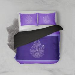 Millennium Falcon in Purple Star Wars Bedding Duvet CoverGift For Your Girlfriend Boyfriend Gift For Love Gift For Friend Best Valentine Present Holiday Gift