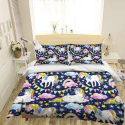 Cartoon Unicorn Duvet Cover Bedding Set Gift For Your Girlfriend Boyfriend Gift For Love Gift For Friend Best Valentine Present Holiday Gift