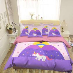 Baby Cartoon Unicorn Duvet Cover Bedding Set Gift For Your Girlfriend Boyfriend Gift For Love Gift For Friend Best Valentine Present Holiday Gift