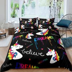 Unicorn Duvet Cover Set, Rainbow Twin Bedding SetsGift For Your Girlfriend Boyfriend Gift For Love Gift For Friend Best Valentine Present Holiday Gift