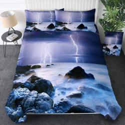 Ocean Light Duvet Cover 3D Lightning Cloudy Quilt Cover Bedding Set Gift For Your Girlfriend Boyfriend Gift For Love Gift For Friend Best Valentine Present Holiday Gift