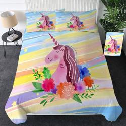 RAINBOW Unicorn Duvet Cover Colorful Cartoon Unicorn Kids Quilt Cover Bedding Set Gift For Your Girlfriend Boyfriend Gift For Love Gift For Friend Best Valentine Present Holiday Gift