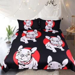 Pug Duvet Cover Black Red Circle Pug Bulldog Quilt Cover Bedding Set Gift For Your Girlfriend Boyfriend Gift For Love Gift For Friend Best Valentine Present Holiday Gift