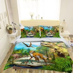Fantasy Dinosaur World Duvet Cover Bedding Set Gift For Your Girlfriend Boyfriend Gift For Love Gift For Friend Best Valentine Present Holiday Gift