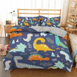 Kids Queen Duvet Cover Blue Dinosaur Bedding Set Gift For Your Girlfriend Boyfriend Gift For Love Gift For Friend Best Valentine Present Holiday Gift